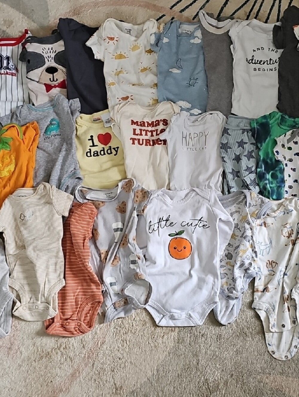 30 Onesies Lot Carter's And Other Baby Brands Multicolor And Designs!Great Deal!